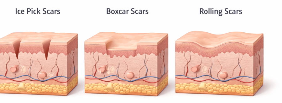 type of acne scars